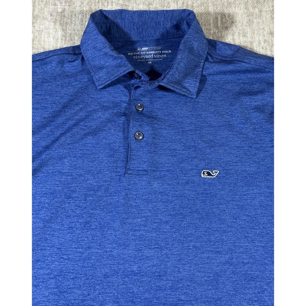 Vineyard Vines Mens Blue On-The-Go Sankaty Polo Short sleeve Shirt Size M - Picture 5 of 13